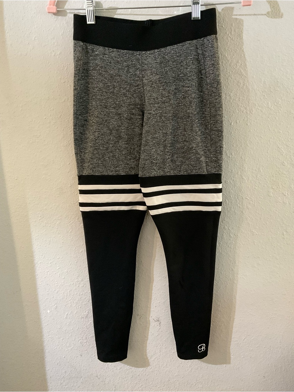 Bombshell Sportswear Gray and Black Striped Leggings